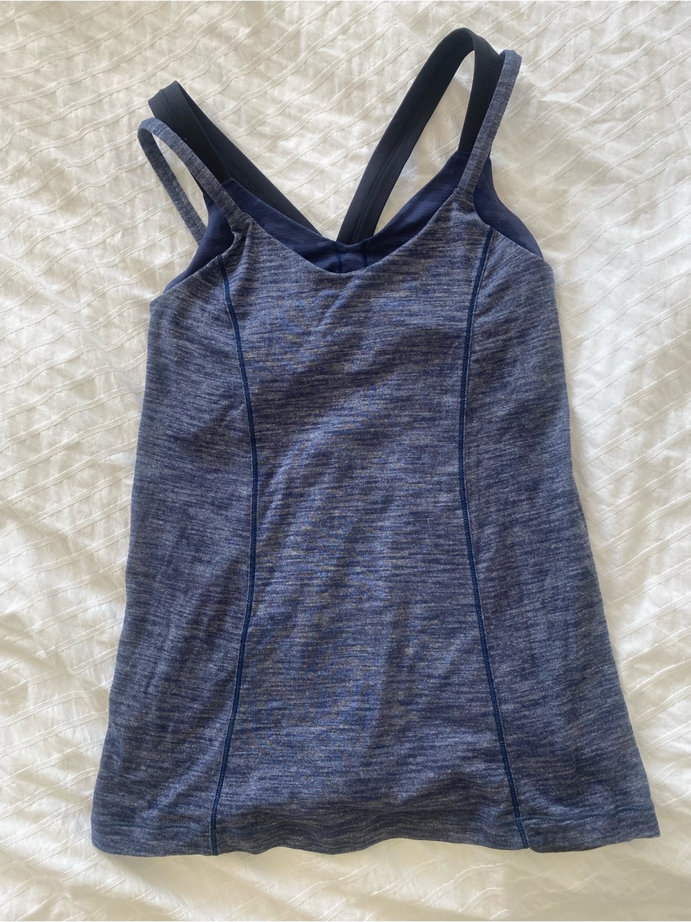 Lululemon Run for Gold tank in Heathered Deep Navy